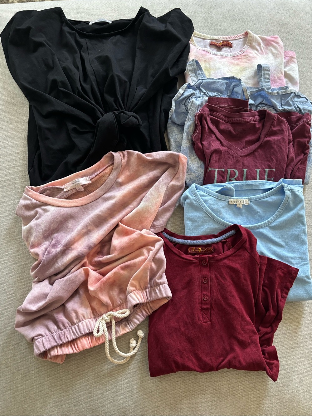 Girls Top and 1 Dress Bundle Sz L (7 pieces )